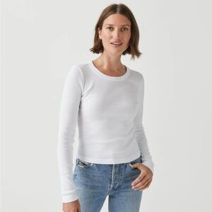 Michael Stars Ribbed Cropped Long Sleeve Tee